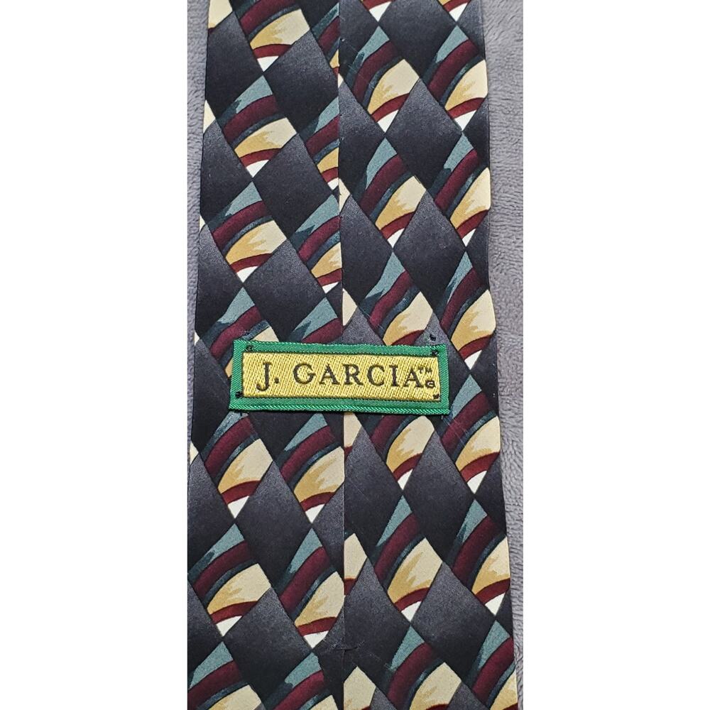 J Garcia Silk Tie Gray Clockworks Collection Eight 3.5 x 56.5 Men's Office C4 - Picture 4 of 5